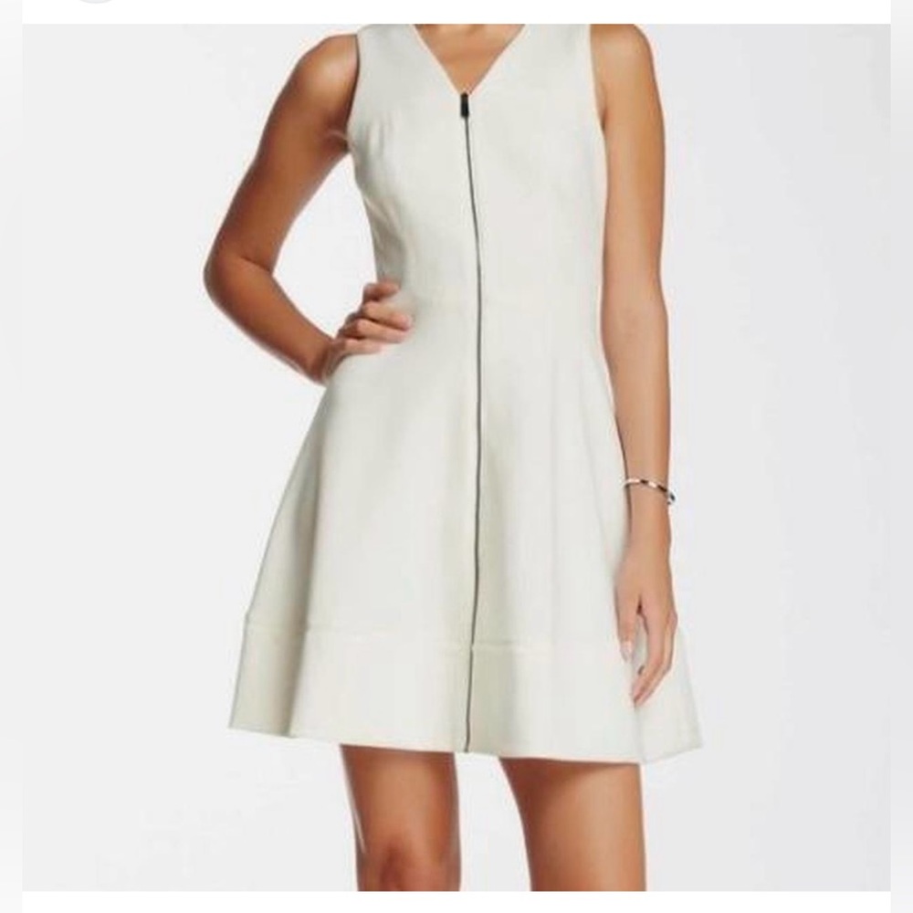 Vince Camuto white zip-up dress